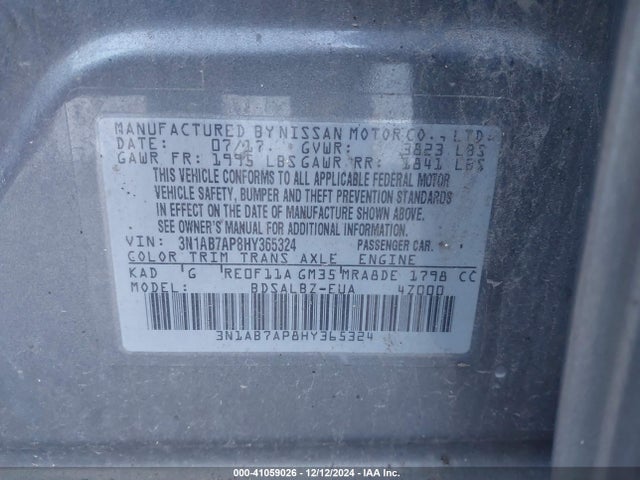 Nissan SENTRA S 2017 3N1AB7AP8HY365324 Image 9
