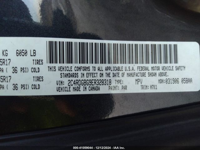 2C4RDGBG9ER328318 Dodge Grand Caravan American Value Pkg