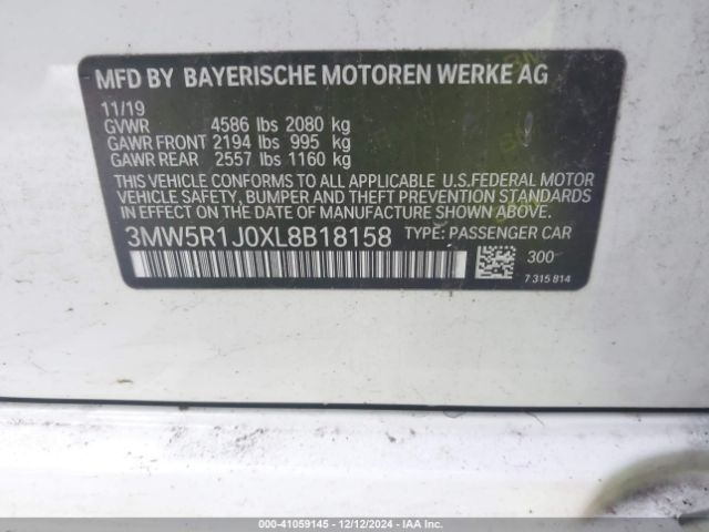 3MW5R1J0XL8B18158 BMW 330I