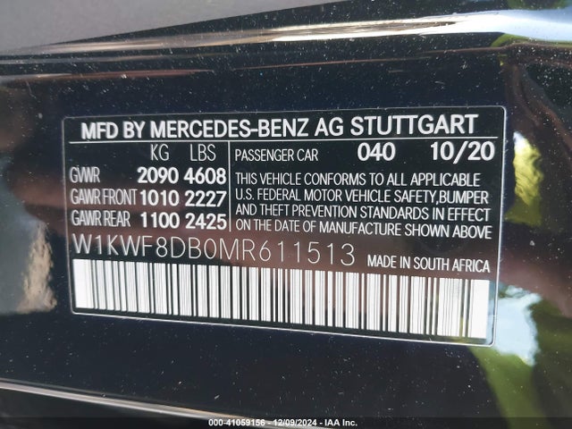 W1KWF8DB0MR611513 Mercedes-Benz C 300 Sedan