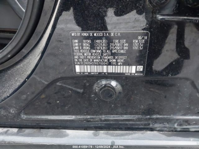 3CZRU5H37KG700047 Honda HR-V LX