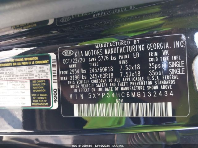 5XYP34HC6MG132434 KIA Telluride Ex