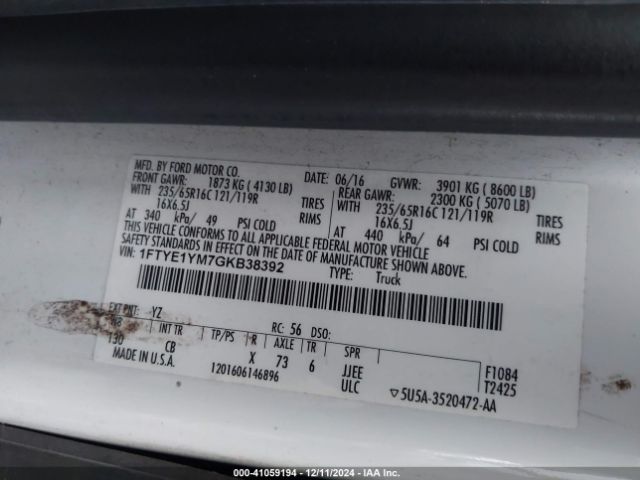 1FTYE1YM7GKB38392 Ford Transit-150