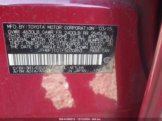 JTHBF1D21F5070853 Lexus IS 250