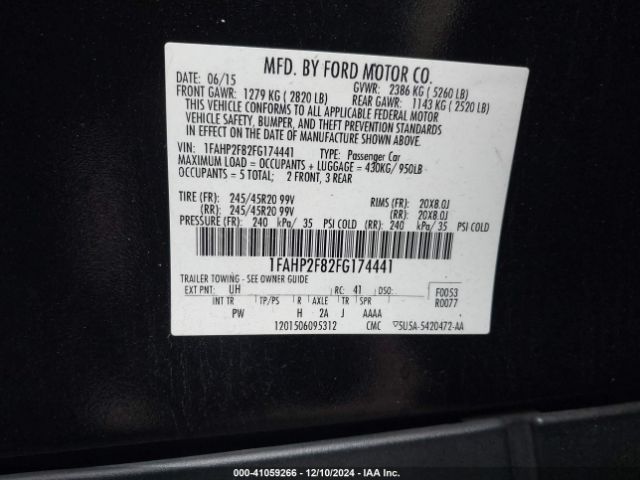 1FAHP2F82FG174441 Ford Taurus Limited