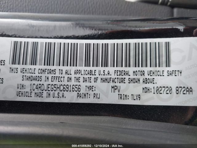 1C4RDJEG5HC691656 Dodge Durango Citadel Awd