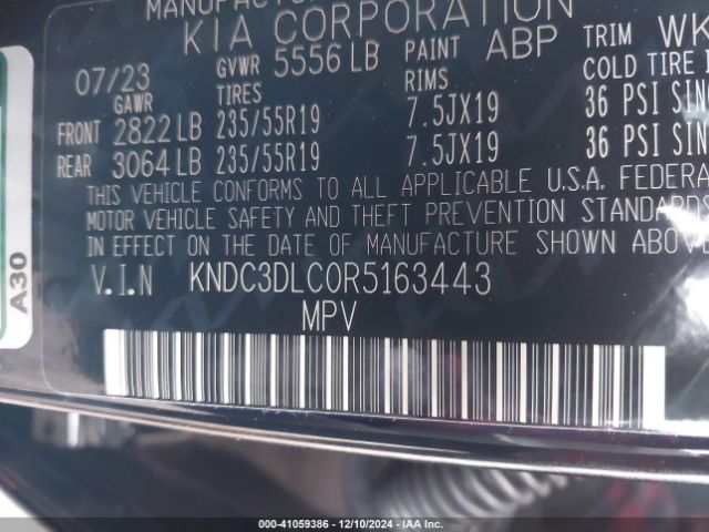 KNDC3DLC0R5163443 KIA Ev6 Wind