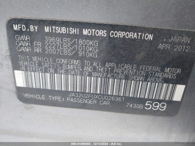 2012 MITSUBISHI LANCER JA32U2FUXCU026961 Photo 8
