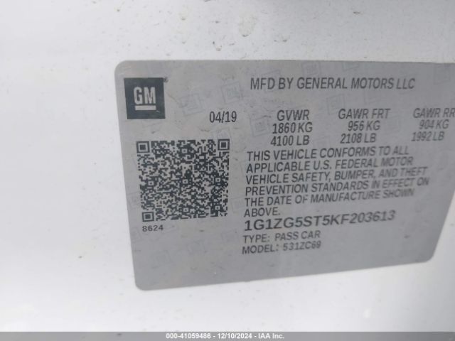 1G1ZG5ST5KF203613 Chevrolet MALIBU RS