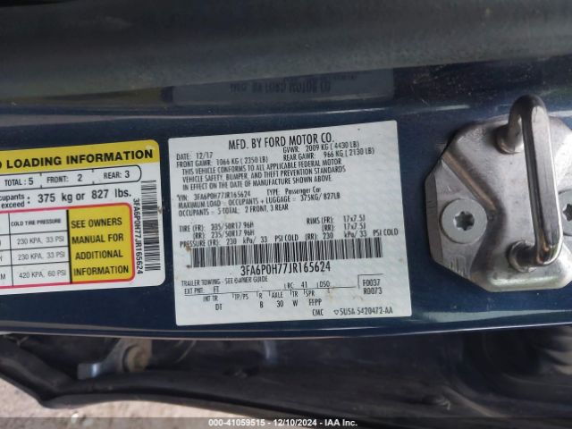 3FA6P0H77JR165624 Ford FUSION SE