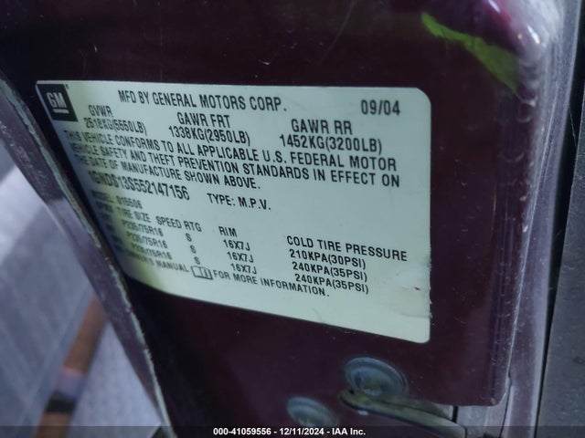 2005 CHEVROLET TRAILBLAZER 1GNDS13S552147156 Photo 8