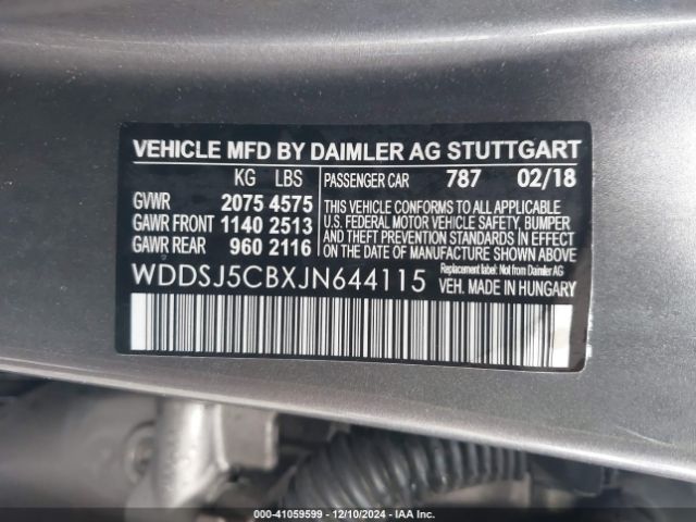WDDSJ5CBXJN644115 Mercedes-Benz Amg Cla 45 4matic