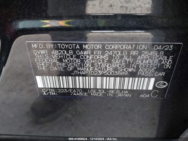 JTHAP1D23P5003889 Lexus Is 500 F Sport Performance Premium
