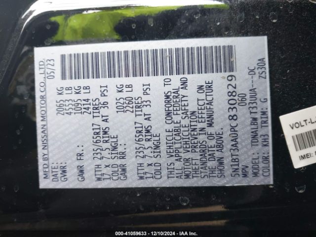 5N1BT3AA0PC830829 Nissan Rogue S Fwd