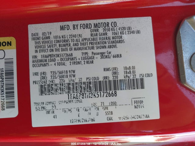 Ford Mustang Ecoboost Premium 2019 1FA6P8TH3K5172668 Image 9