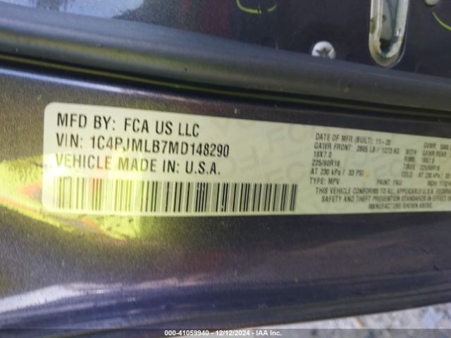 1C4PJMLB7MD148290 Jeep Cherokee Altitude 4x4
