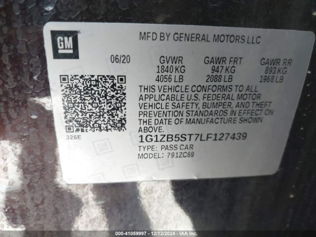1G1ZB5ST7LF127439 Chevrolet Malibu Fwd Ls