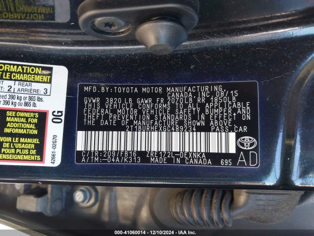 Toyota COROLLA LE 2016 2T1BURHEXGC489234 Image 7