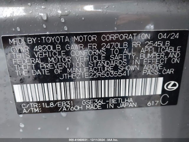 JTHBZ1E22R5035541 Lexus Is 350 F Sport Design