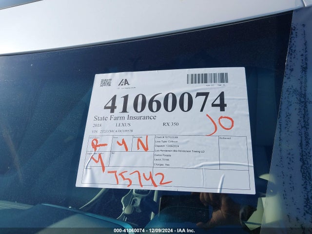 Lexus RX 350 2018 2T2ZZMCA3JC109578 Image 17