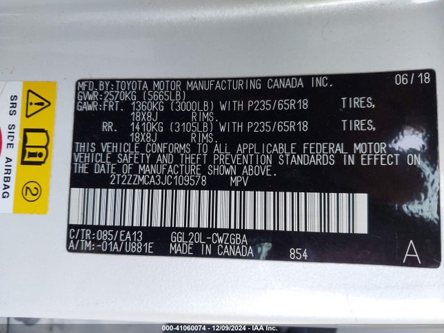 Lexus RX 350 2018 2T2ZZMCA3JC109578 Image 9