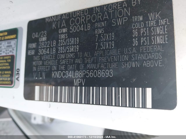 KIA EV6 LIGHT 2023 KNDC34LB8P5608693 Image 9