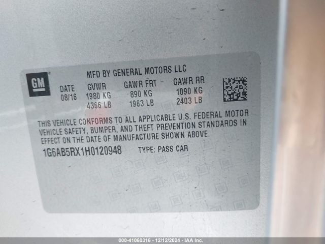 1G6AB5RX1H0120948 Cadillac ATS LUXURY