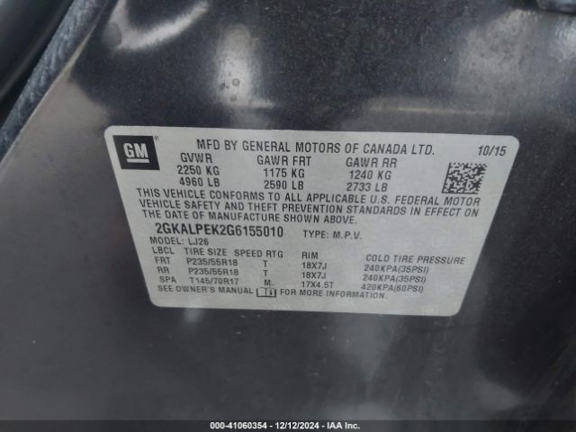2GKALPEK2G6155010 GMC Terrain Slt