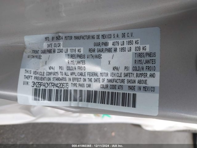 3MZBPACM7RM420676 Mazda Mazda3 2.5 S Preferred