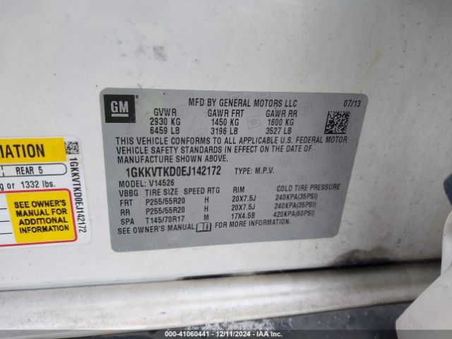 1GKKVTKD0EJ142172 GMC Acadia Denali