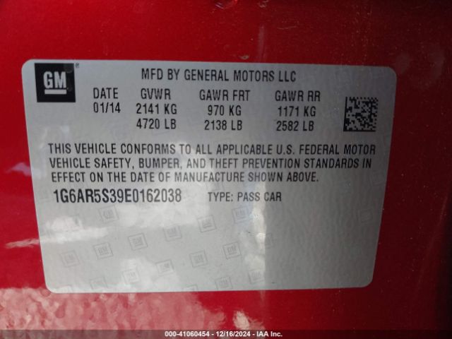 1G6AR5S39E0162038 Cadillac CTS LUXURY