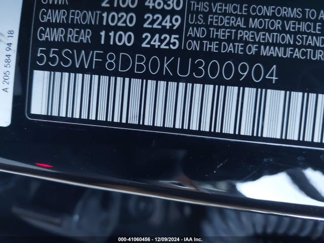 55SWF8DB0KU300904 Mercedes-Benz C 300
