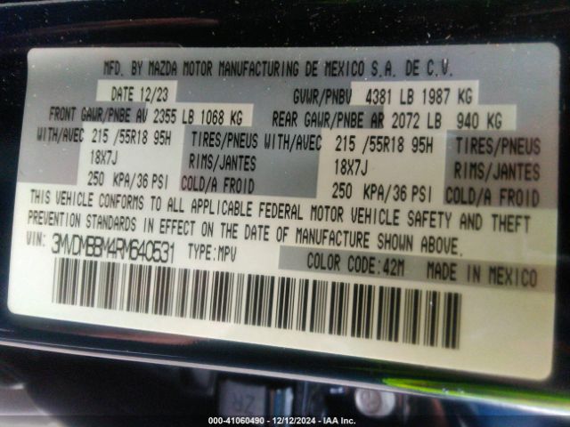 3MVDMBBM4RM640531 Mazda Cx-30 2.5 S Select Sport