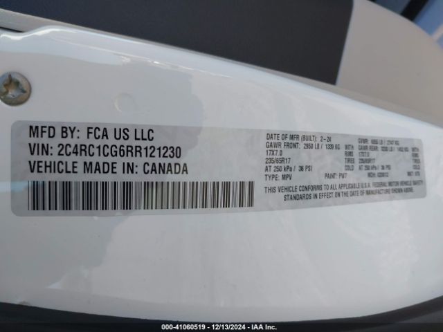 2C4RC1CG6RR121230 Chrysler Voyager Lx