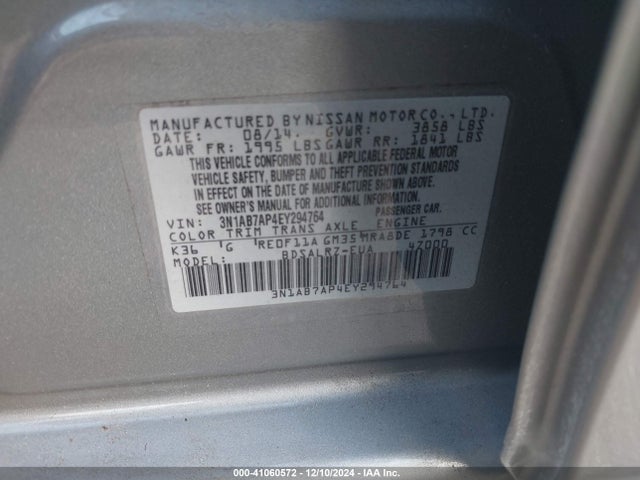 Nissan SENTRA SR 2014 3N1AB7AP4EY294764 Image 9