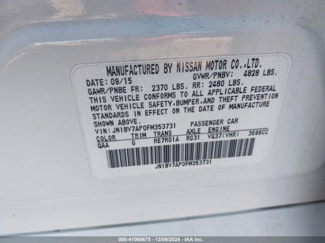 JN1BV7AP0FM353731 Infiniti Q50 Premium
