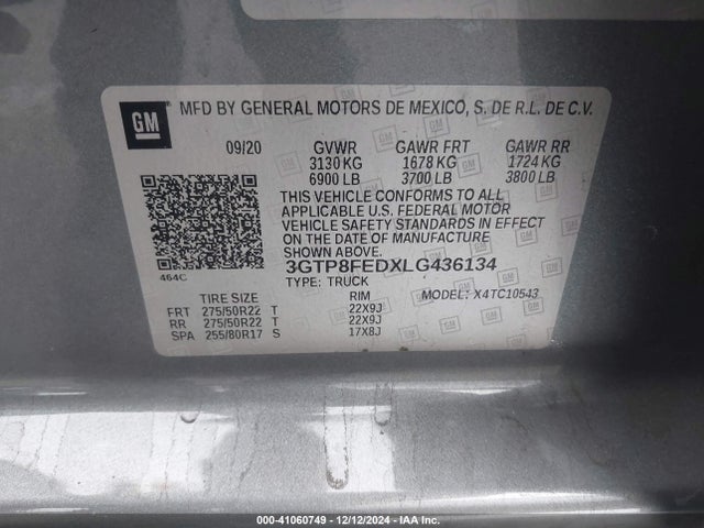 3GTP8FEDXLG436134 GMC Sierra 1500 2wd  Short Box Denali