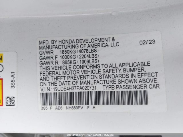 19UDE4H37PA020731 Acura Integra A-spec