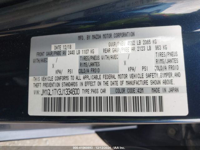 JM1GL1TY3J1334600 Mazda Mazda6 Grand Touring