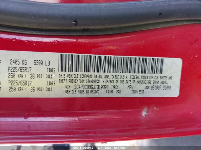 3C4PDCBB6JT310306 Dodge Journey Sxt