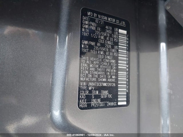 JN8AT3CB7MW228126 Nissan Rogue Sl Intelligent Awd