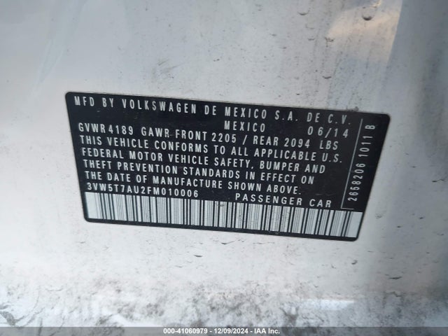 3VW5T7AU2FM010006 Volkswagen Golf Gti 2.0t S 4-door