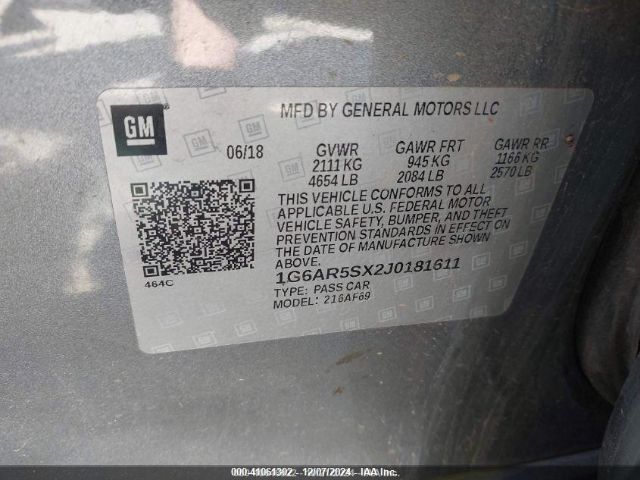 1G6AR5SX2J0181611 Cadillac CTS LUXURY