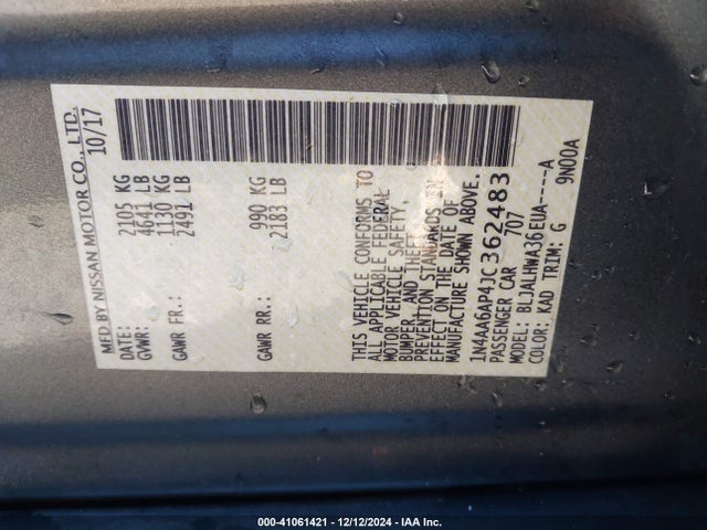 Nissan Maxima 3.5 Platinum 2018 1N4AA6AP4JC362483 Image 9