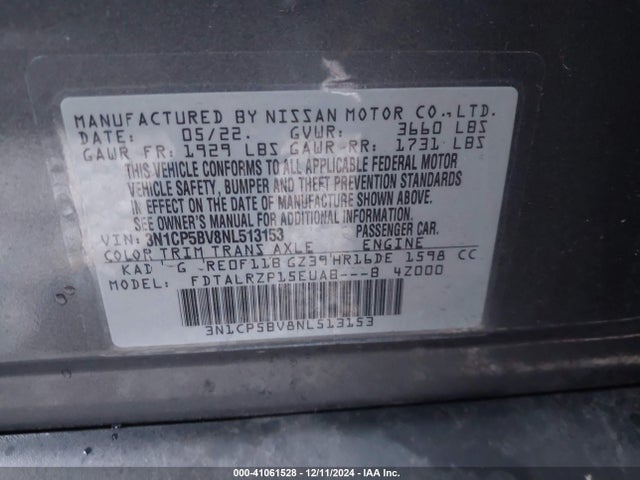 Nissan Kicks S Xtronic Cvt 2022 3N1CP5BV8NL513153 Image 9