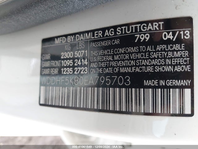 Mercedes-Benz E 350 2014 WDDHF5KB0EA795703 Image 9