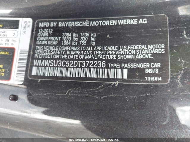 2013 MINI HARDTOP WMWSU3C52DT372236 Photo 8