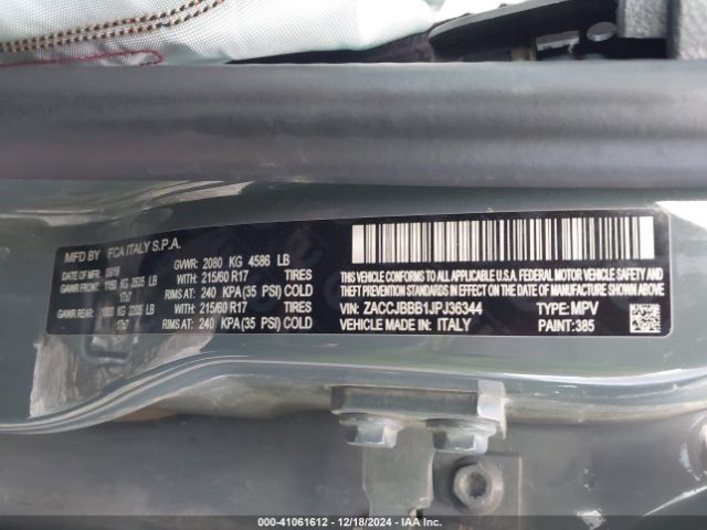 ZACCJBBB1JPJ36344 Jeep Renegade Latitude 4x4