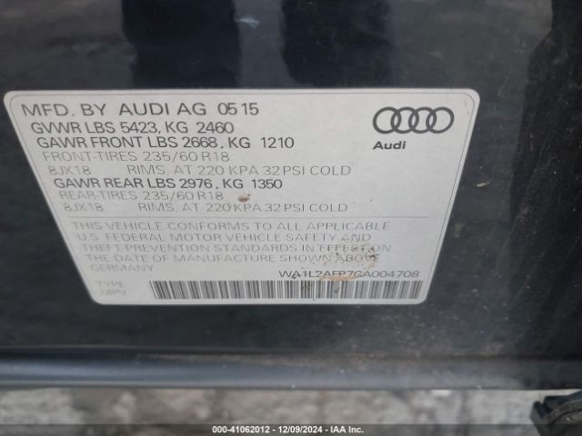 WA1L2AFP7GA004708 Audi Q5 2.0t Premium