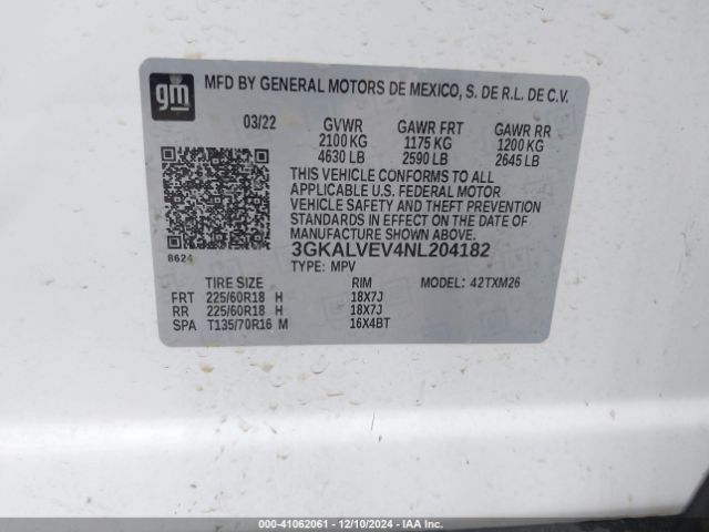 3GKALVEV4NL204182 GMC Terrain Awd Slt